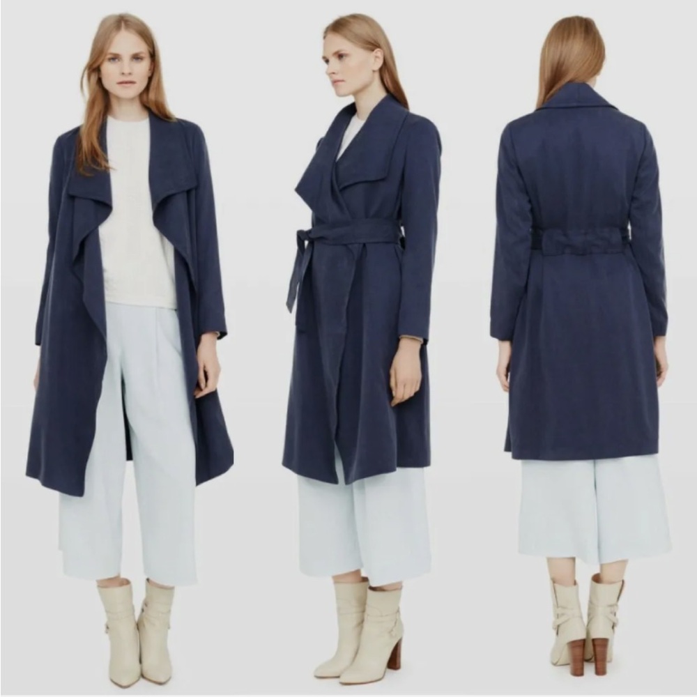• Club Monaco • Women’s Gideon Trench Coat  Navy Blue  Belted Lined XS